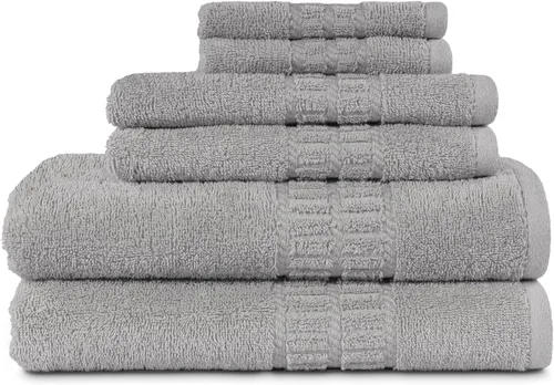 Miniatura 9 de MyPillow MyTowels - Juego de 6 toallas de baño, 100% algodón, suaves y absorbentes, para baño, 2 toallas de baño, 2 toallas de mano, 2 paños