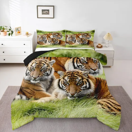 Miniatura 23 de Erosebridal Juego de edredón de zorro para niños, edredón de plumón de oso bosque, ciervo, para dormitorio de niños y niñas, juego de ropa de cama