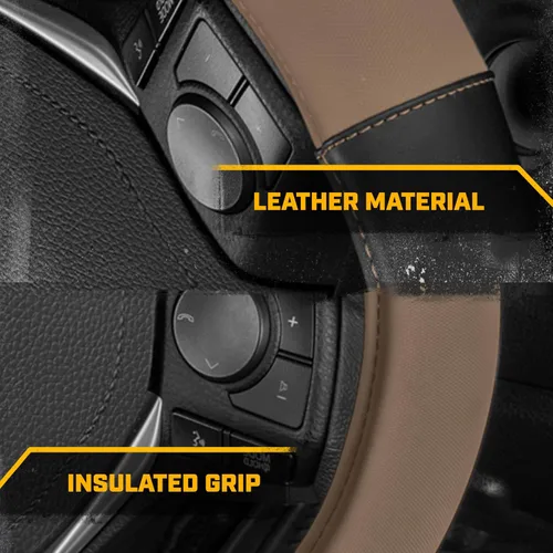 Miniatura 5 de Caterpillar Funda para volante ergonómica de dos tonos, agarre de piel suave.