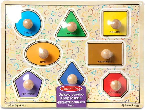 Miniatura 6 de Rompecabezas de formas grandes con asas grandes, de madera, Melissa & Doug (8 piezas)