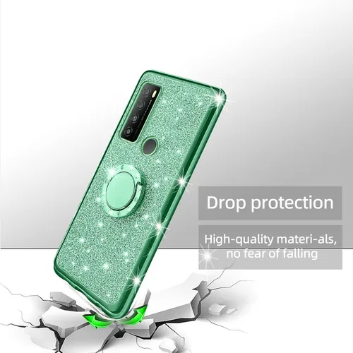Miniatura 7 de Funda para teléfono TCL 30 XL, 30XL T701DL para mujer, con purpurina, suave, elegante, TPU transparente, de lujo, linda funda protectora con correa