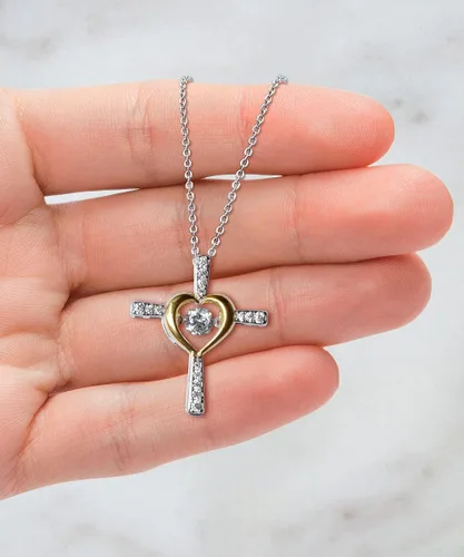 Miniatura 2 de Regalo para mamá Eres mi fuente de inspiración - Collar para madres con cruz, Zinc chapado en plata., Circonia cúbica