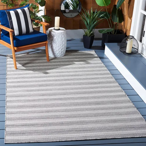 Miniatura 17 de SAFAVIEH Hampton Collection - Alfombra lavable para exteriores de 2 x 9 pies, color marfil y gris, no desprende pelusa y fácil de limpiar, ideal