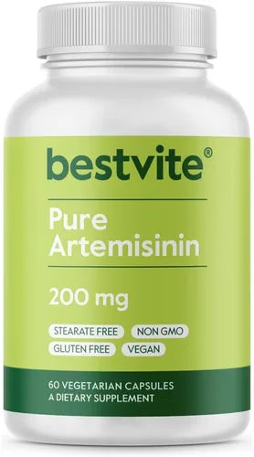 BESTVITE Artemisinina 200mg por cápsula (60 cápsulas vegetarianas) - Sin estearatos - Sin agentes de flujo - Vegano - Sin OMG - Sin gluten