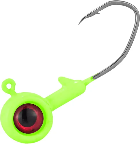 Dr.Fish Crappie Jig 3D Ojos Pesca Jig Cabeza de Agua Dulce Crappie Trucha Panfish Gancho Bass Pesca Señuelo 1/32oz 1/16oz 1/8oz Chartreuse