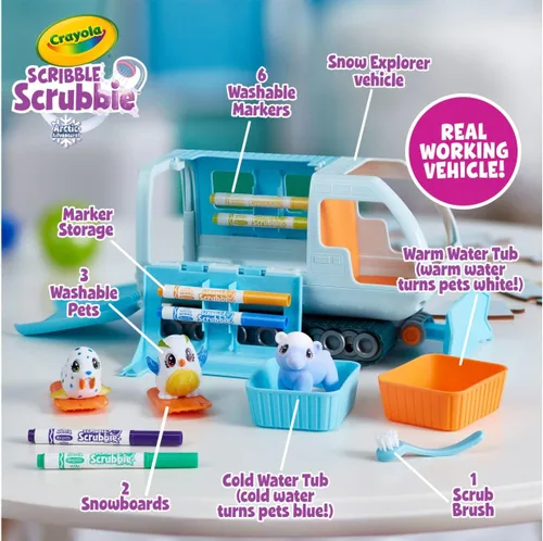 Miniatura 7 de Crayola Scribble Scrubbie Pets Arctic Snow Explorer, juguete creativo para colorear y lavar, regalo para niños de 3, 4, 5, 6 años