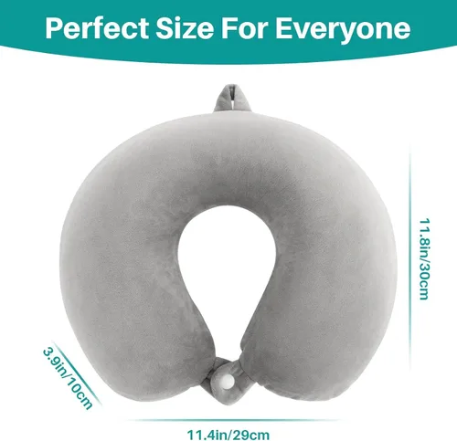 Miniatura 2 de RAINFLOW Almohada cervical para dormir en avión, almohada de viaje de espuma viscoelástica con soporte para el cuello y la cabeza, diseño