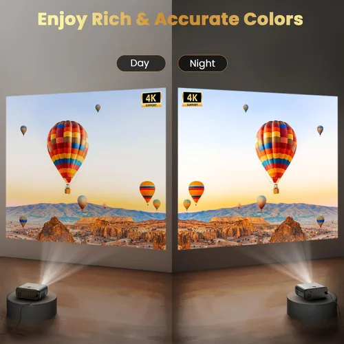 Miniatura 7 de [Enfoque eléctrico/alto brillo] Proyector FUDONI con WiFi y Bluetooth, nativo 1080P Real 400 lúmenes ANSI, proyector de cine al aire libre, pantalla