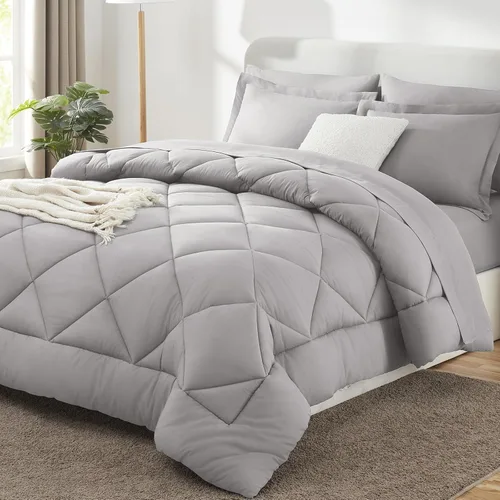 Miniatura 54 de CozyLux - Juego de edredón en una bolsa, para dormitorio universitario, todas las estaciones, edredón, sábanas y fundas para almohada y decorativas