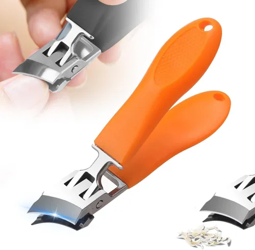 Miniatura 8 de Cortaúñas con apertura amplia anti-salpicaduras, cortaúñas inclinadas a prueba de salpicaduras de mango largo, cortaúñas para uñas encarnadas