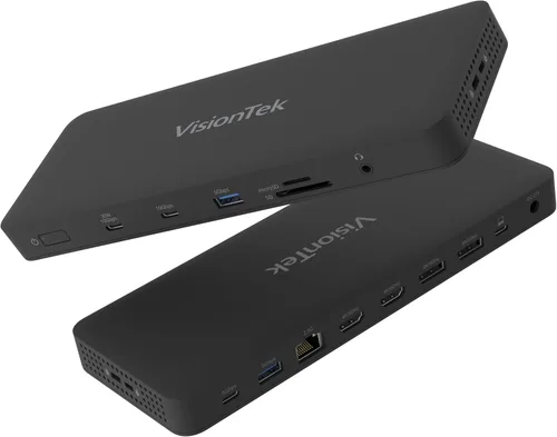 Miniatura 9 de VisionTek Estación de acoplamiento universal dual 4K VT4600DL carga de 100 W (USB-A, USB-C)