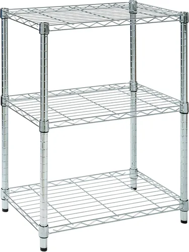 Miniatura 4 de Honey-Can-Do Estantes Ajustables de Servicio Pesado de 3 Niveles, Estante de Almacenamiento de Metal con Capacidad de 250 libras por Estante, cromado