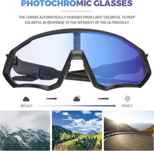 Miniatura 4 de KAPVOE Gafas de ciclismo fotocromáticas para hombres y mujeres, gafas de sol para bicicleta de montaña MTB, para bicicleta de montaña Clear - K9408