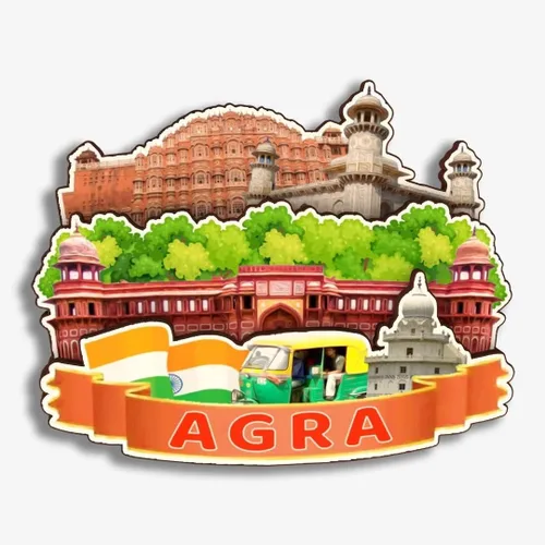 Miniatura 13 de Agra India - Imán de nevera de madera 3D de madera hecho a mano para viajes, recuerdos de ciudad, imán para nevera, decoración del hogar, regalo -719