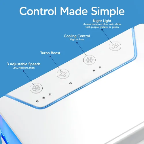 Miniatura 5 de Ontel Arctic Enfriador de aire personal, blanco