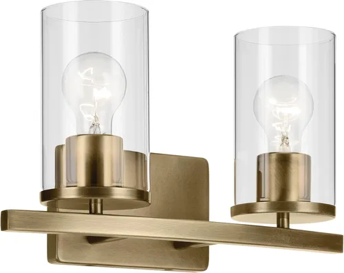 Miniatura 24 de Kichler Crosby 45495NI - Aplique de pared de 9.25 pulgadas en níquel cepillado, 1 luz contemporánea para pasillo o baño con cristal de ópalo