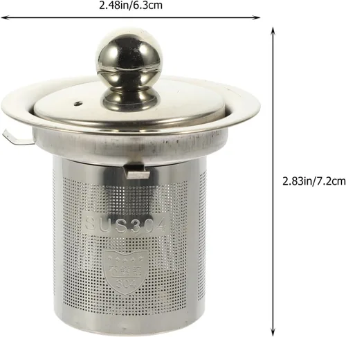Miniatura 2 de Infusor de té de acero inoxidable con tapa de doble función, colador de malla extra fina para té de hojas sueltas a prueba de calor, asas dobles