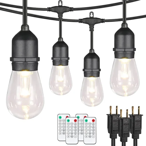 Miniatura 7 de Mlambert Luces de Cadena LED Regulables de 3 Colores para Exteriores con Controles Remotos, Enchufables 96 Pies (2x48 Pies) Luces LED Impermeables