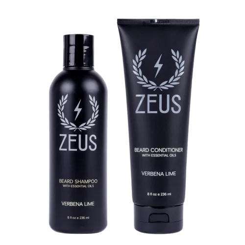 Miniatura 8 de ZEUS Set de lavado de barba para hombres, champú y acondicionador con té verde, manzanilla y aceites esenciales para hidratar, suavizar y fortalecer