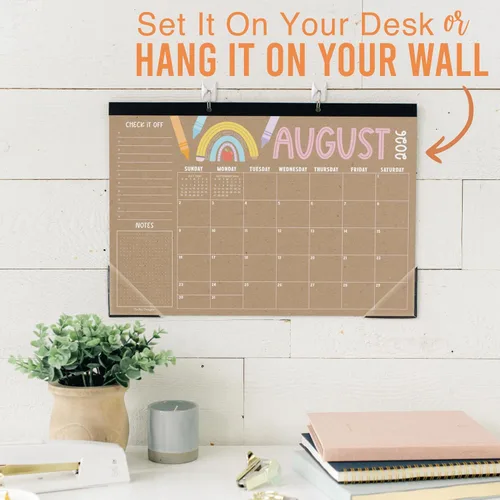 Miniatura 9 de Hadley Designs Calendario de escritorio grande 2026-2027 – Calendario de escritorio 2026, calendarios de escritorio de 18 meses para el hogar