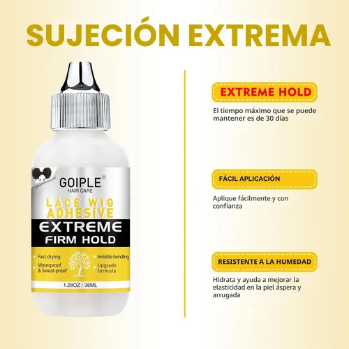 Miniatura 3 de Pegamento de peluca de 1.34 onzas, pegamento de peluca impermeable con encaje frontal para pelucas con herramientas y varilla de cera para cabello