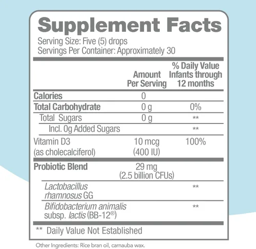 Miniatura 4 de Culturelle Gotas probióticas para bebés + vitamina D, apoyo para la salud inmune y digestiva para bebés, bebés y recién nacidos de 0 a 12 meses