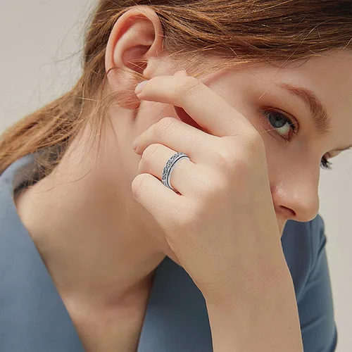 Miniatura 2 de YAFEINI Anillo giratorio de plata de ley para mujer, nudo celta, girasol, margarita, corazón, árbol de la vida, joyería de regalo para mujeres