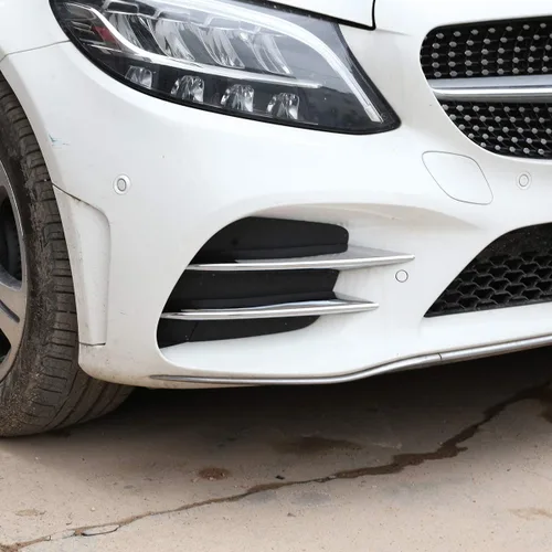Miniatura 4 de YIWANG Tiras de luces antiniebla delanteras de coche ABS cromadas, 4 unidades, para Mercedes Benz Clase C W205 S205 C180 C260 C300 2019 2020