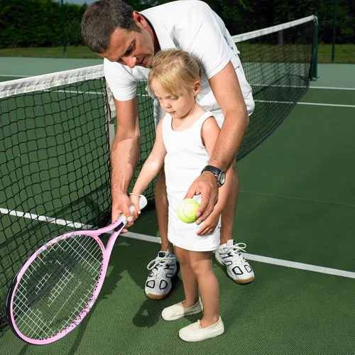 Miniatura 7 de Raqueta de tenis para niños y jóvenes, raqueta de tenis juvenil de 19/21/23/25 pulgadas con cubierta, adecuada para principiantes niños y niñas de 3