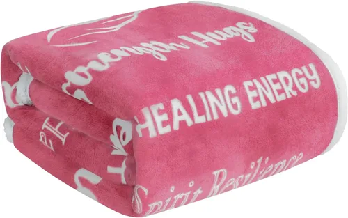 MACEVIA Regalos para el cáncer de mama para mujeres, manta reversible de forro polar Sherpa para curación, súper suave y cálida, regalo para el