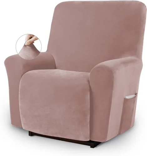 Miniatura 17 de Asnomy Fundas para Silla Reclinable Lazy Boy con Bolsillos, Fundas Elásticas de Terciopelo para Sofá, Fundas de 1 Pieza para Muebles, Protector