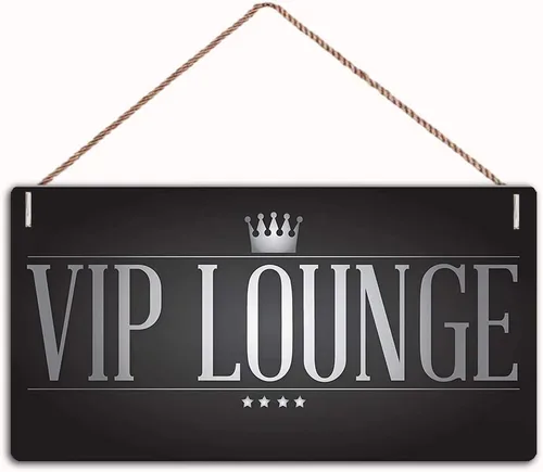 VIP Lounge - Letrero de madera para pared, póster de barra de café, decoración del hogar, placa de bar vintage, 10 x 5 pulgadas (XXQ054)