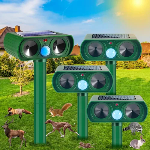 Repelente solar ultrasónico de animales, dispositivos repelentes de ciervos al aire libre, impermeables, dispositivos disuasorios de animales