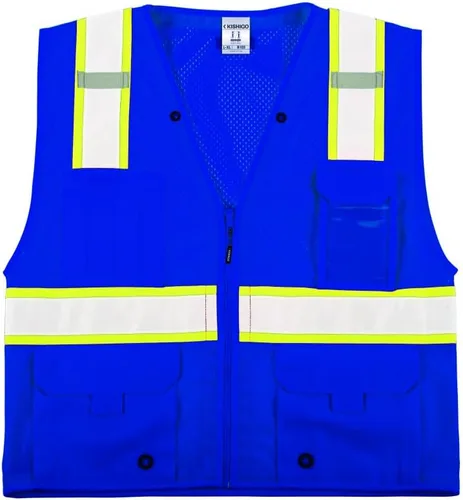 Miniatura 2 de ML Kishigo Chaleco de malla con múltiples bolsillos de visibilidad mejorada (B100), Plateado, L-x-L
