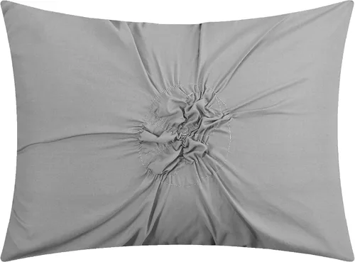 Miniatura 7 de Chic Home – Juego de cama con cobertor, de 16 unidades, Ashville, floral, con volados plisados, cama en una bolsa, color gris., Plateado, King