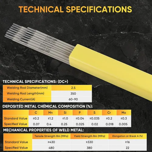 Miniatura 5 de E6013 Varillas de soldadura de 3/32 pulgadas de 2 libras, electrodos de acero al carbono para todas las posiciones, acero al carbono, varillas