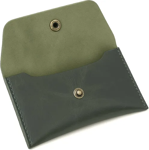 Miniatura 13 de The Antiq - Cartera de viaje de piel auténtica para hombres y mujeres, organizador compacto con cierre de botón para dinero en efectivo, tarjetas