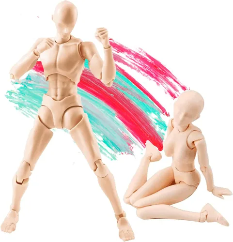 Miniatura 8 de Figuras de acción gnallang Modelo PVC (Color Negro) con Caja Modelos de Figuras para Dibujar para Artistas (Masculino)
