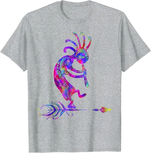 Miniatura 54 de Native American Kokopelli With Feather 2 - Camiseta Fan Fun, Negro, S