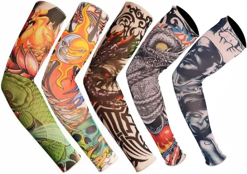 Miniatura 10 de Falsas mangas temporales de tatuaje resbalón en el brazo protector solar cuerpo arte brazo medias