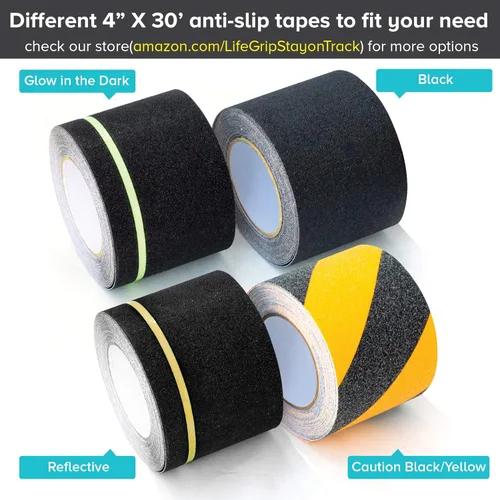 Miniatura 6 de LifeGrip - Cinta de tracción antideslizante con rayas verdes que brillan en la oscuridad, 4 pulgadas x 30 pies, mejor agarre, fricción y adhesivo