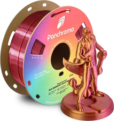 Miniatura 54 de Panchroma - Filamento de impresión 3D de ácido poliláctico (PLA) en degradado de Halloween, naranja, amarillo y magenta, 0.069 in, carrete de 2.2