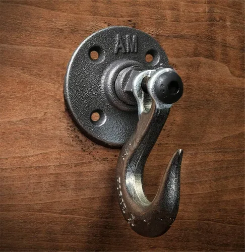 Miniatura 3 de Juego de 3 ganchos MOOD.SC para toallas y batas de Pipe Decor de Pipe Decor, estilo de bricolaje resistente, tubo de hierro industrial rústico