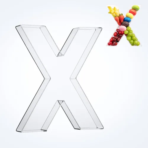 Miniatura 29 de Bandeja de 11" de Acrílico con Letras y Números – Bandeja Reutilizable y Rellenable para Aperitivos de Charcutería, Caja de Servir Postres