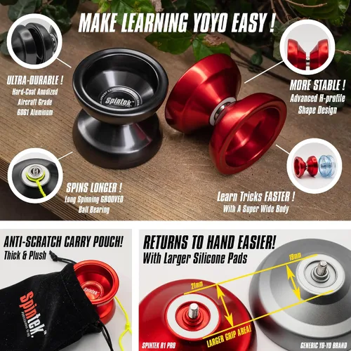 Miniatura 5 de R1 PRO - YoYo Profesional de Alta Gama - Yo para Adultos y Niños 8-12 - Dual y No Sensible - YoYo de Trucos - Amigable para Principiantes
