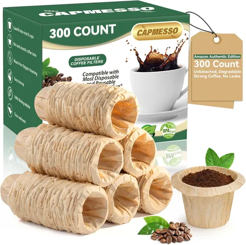 Miniatura 16 de CAPMESSO Filtros de papel desechables para café Reemplazo de filtros de café Kerig Filtros de café compatibles con cápsulas reutilizables de una