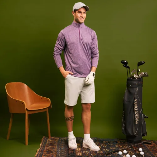 Miniatura 3 de Long Sleeve Golf Shirt Men 14 Zip Pullover Mens Long Sleeve Sun Protection Shirts UPF 50 Lightweight Athletic Pullover