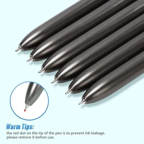 Miniatura 5 de Yuxingrong - Paquete de 6 bolígrafos de gel negros retráctiles, bolígrafos de tinta de gel negra de 0.020 in, bolígrafos de tinta de gel negro a