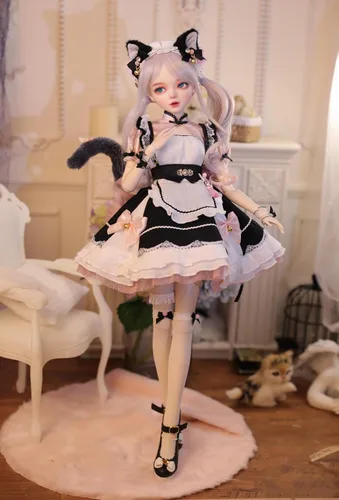 Miniatura 5 de Muñeca BJD pintada a mano, 22.8 pulgadas (22.0 in) de alto, estilo Catwoman, muñeca de princesa, cuerpo de PVC con 31 articulaciones móviles