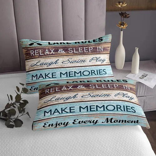 Miniatura 3 de Juego de ropa de cama rústica de casa de lago, tamaño individual para adultos, mujeres, hombres, adolescentes, decoración de dormitorio, juego
